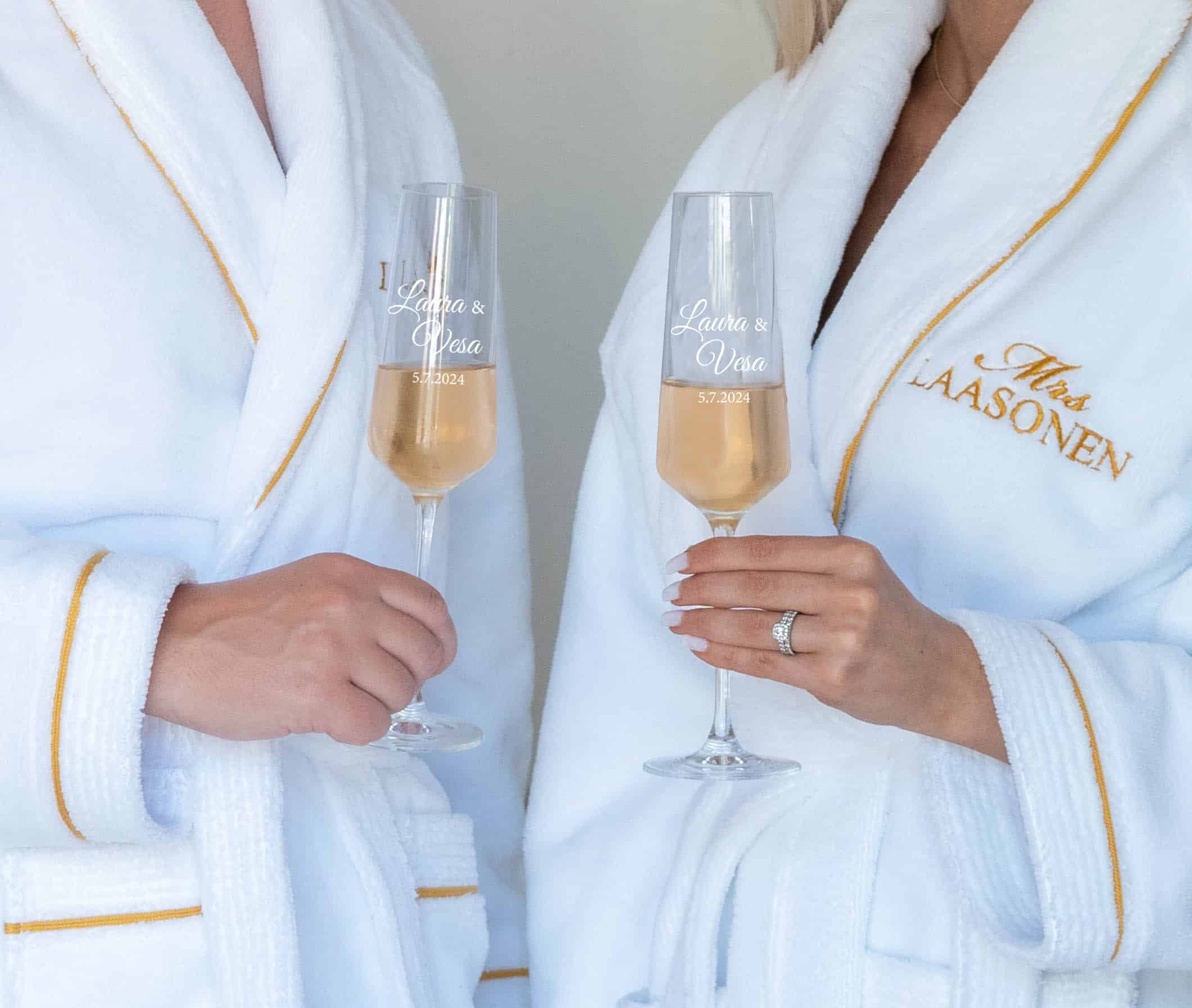 Shampanjalasit nimillä, hääpäivälahja - Image 2