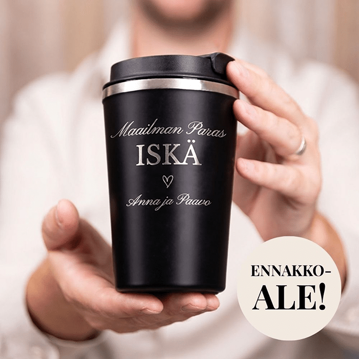 Termosmuki kaiverruksella, isänpäivä
