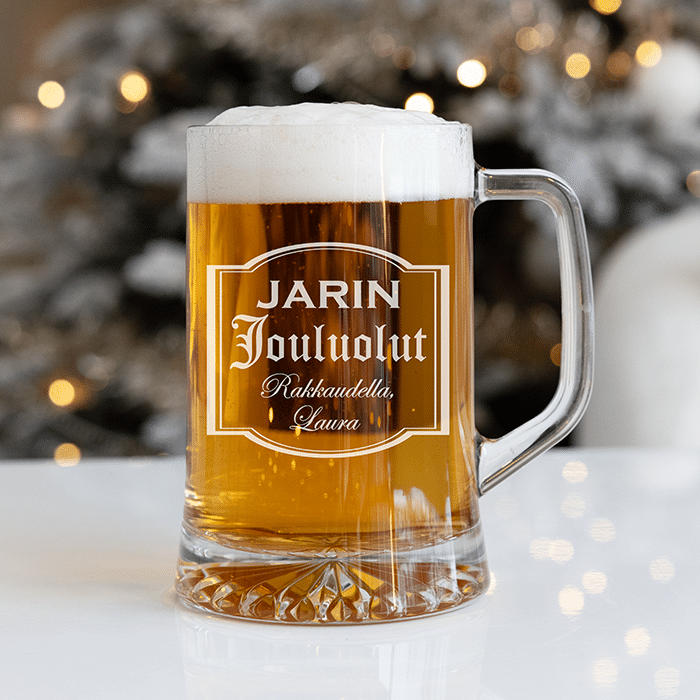 Oluttuoppi kaiverruksella, joululahja miehelle