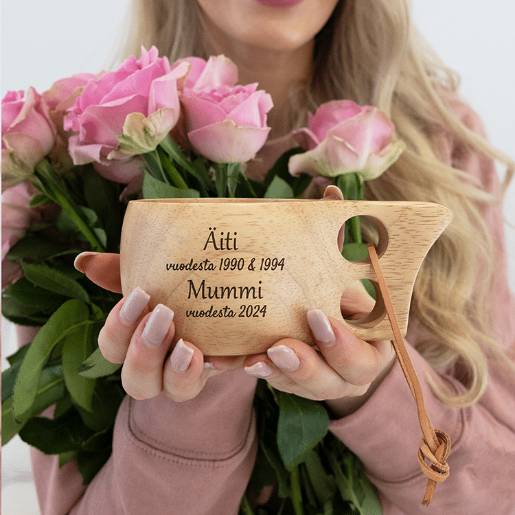 Nimikoitu kuksa, äitienpäivälahja