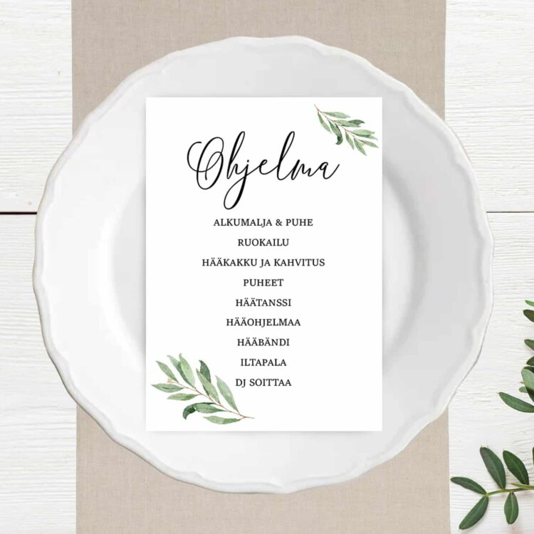 menukortti häihin