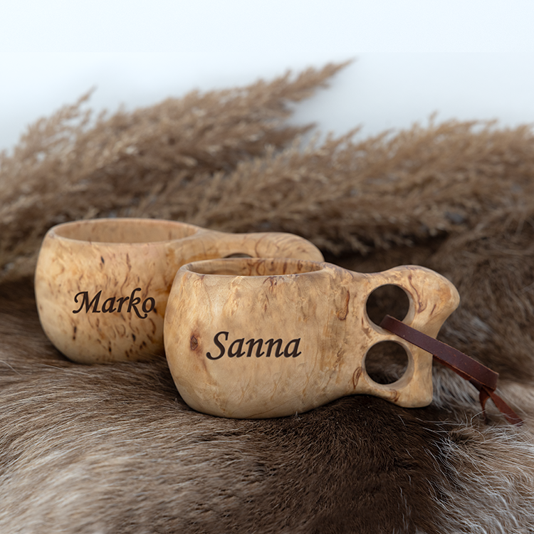 Visakoivukuksat kaiverruksella-setti