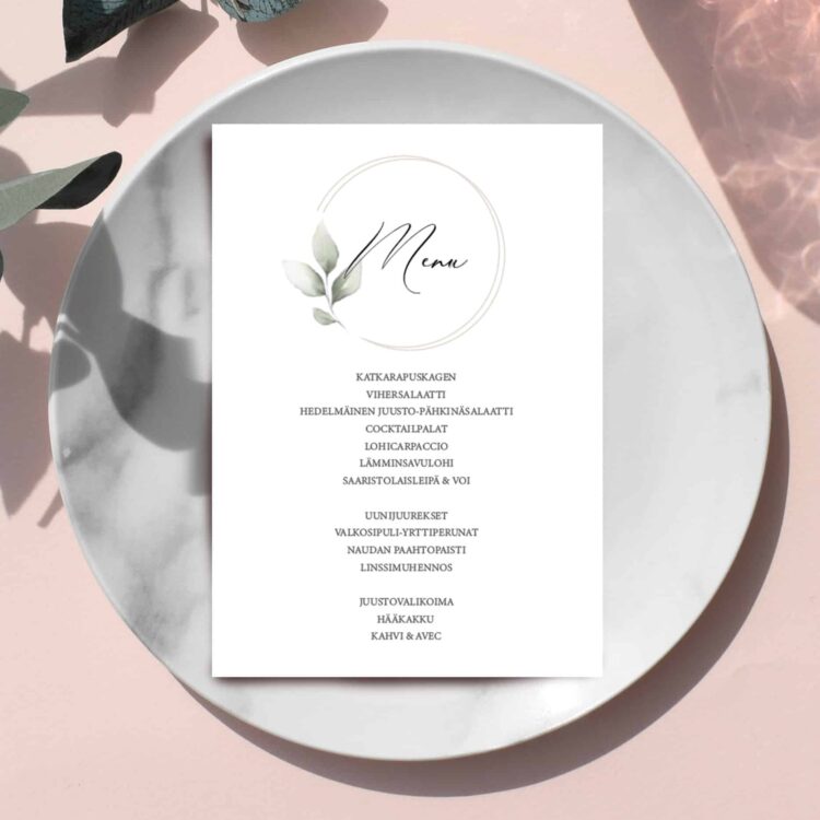 Menu/hääohjelmakortti, Evergreen