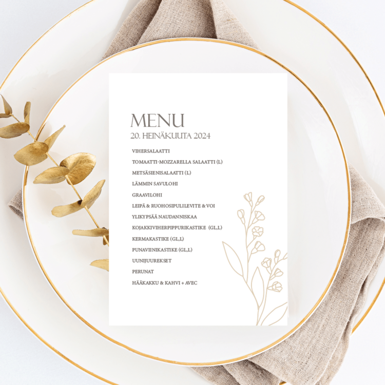 Menu/hääohjelmakortti, Whispers of Beige