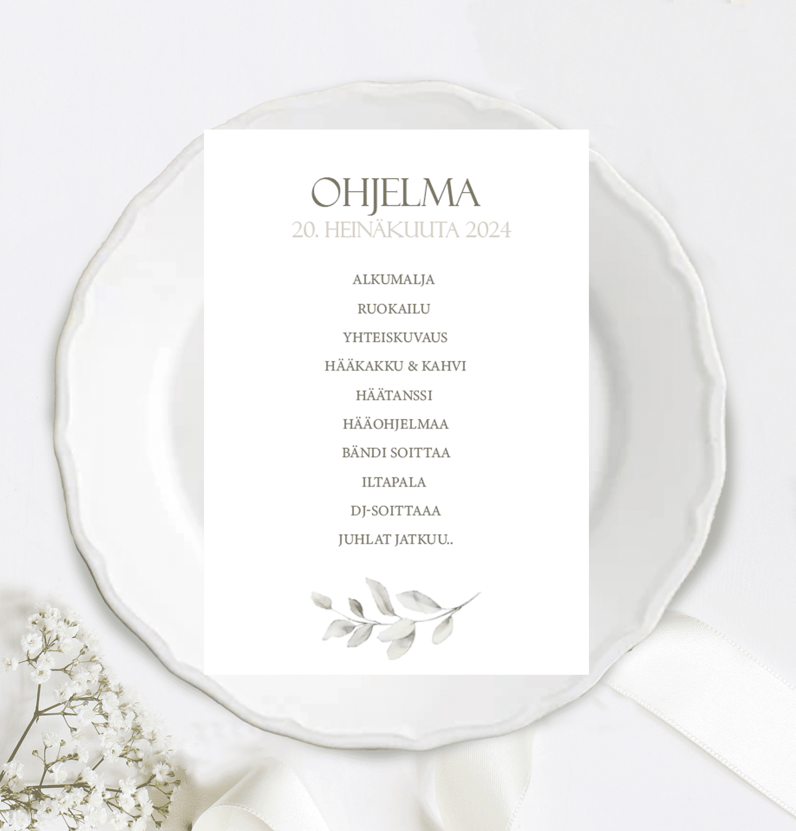 Menu/hääohjelmakortti, Natural Elegance - Image 2