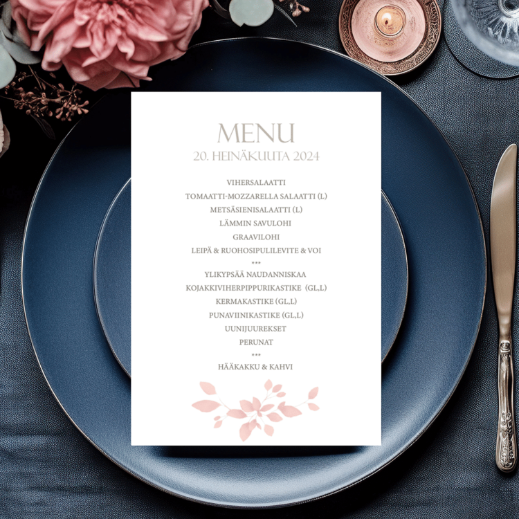 Menu/hääohjelmakortti, Forever Yours