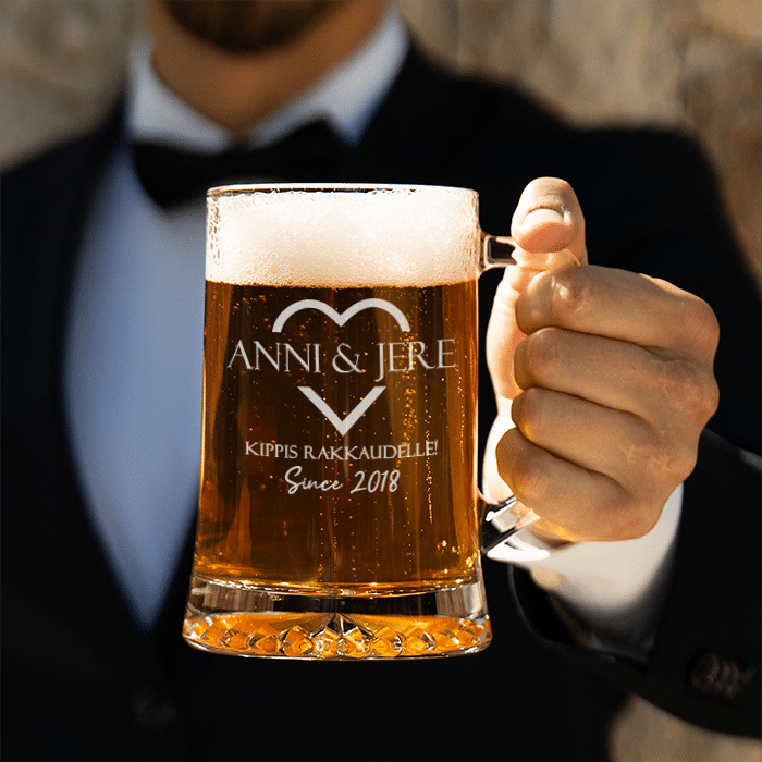 Oluttuoppi kaiverruksella, sydän