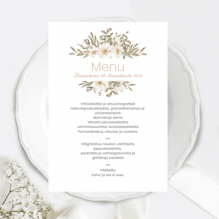 Menu/hääohjelmakortti, Summertime