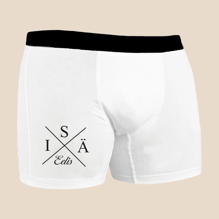 Bokserit painatuksella ovat hauska lahja isälle.