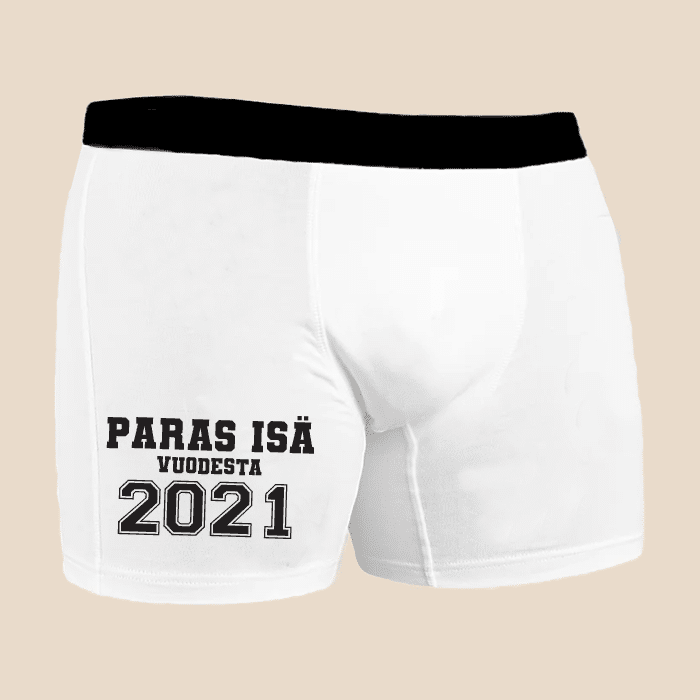 bokserit omalla tekstillä ovat käytännöllinen lahja miehelle