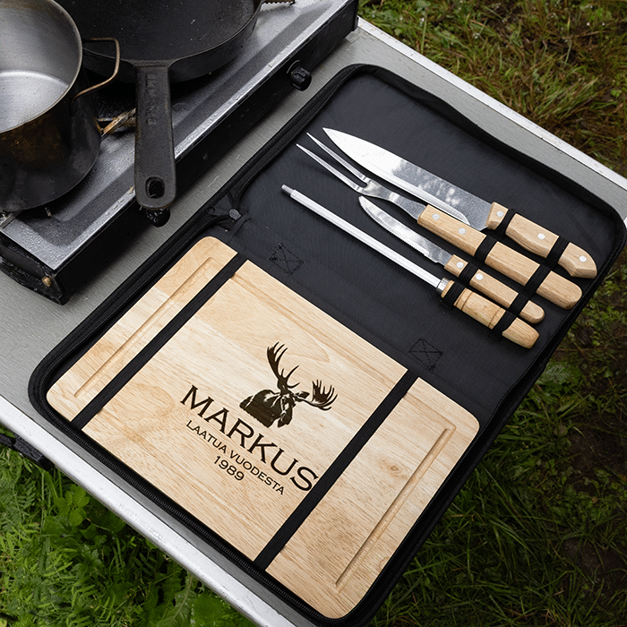 Paisti- ja grillaussetti kaiverruksella, sarvet - Image 2