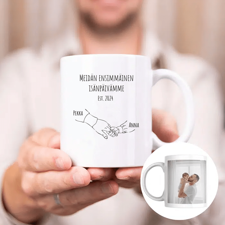 Muki kuvalla ja tekstillä, isänpäivälahja