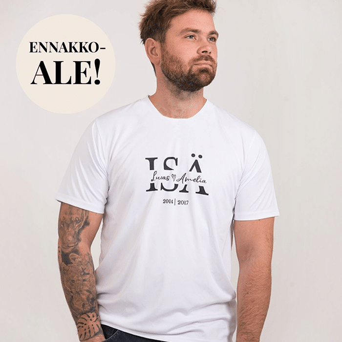 T-paita painatuksella, lasten nimillä