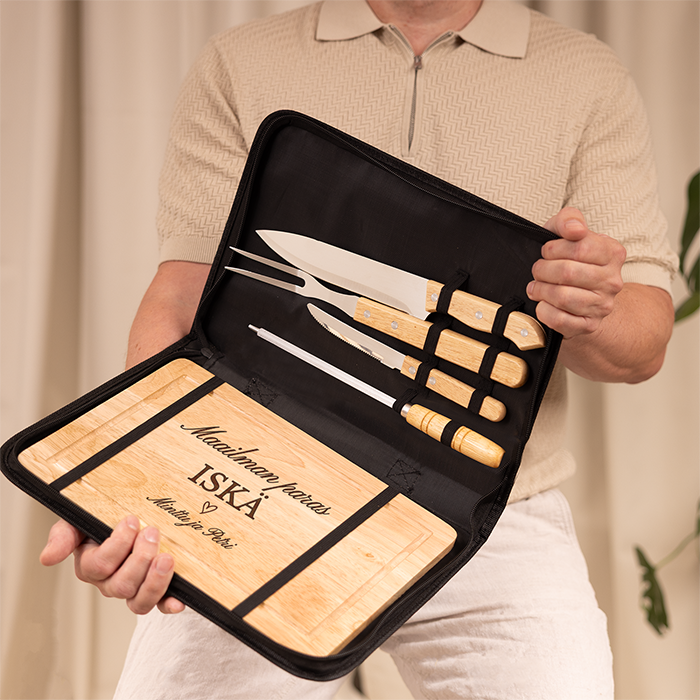 Paisti & Grillaus -setti kaiverruksella, isälle