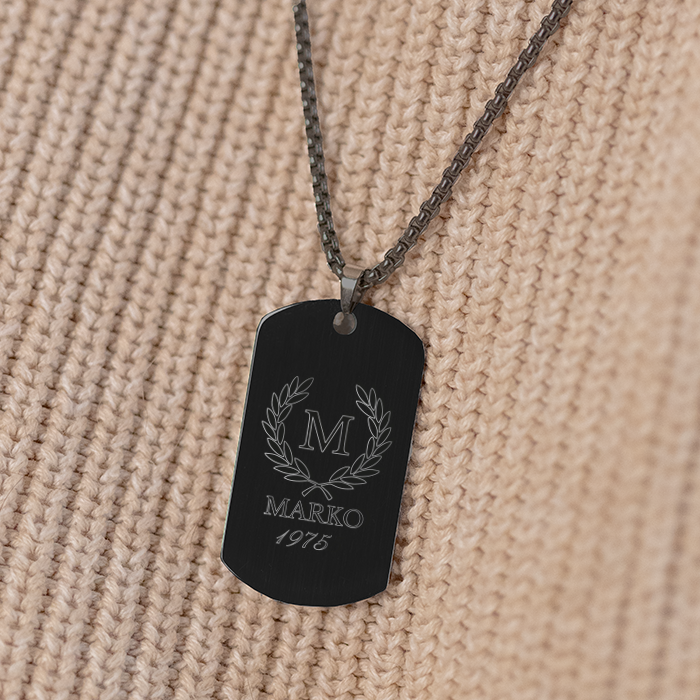 Miesten kaulakoru kaiverruksella, oksa - Image 3