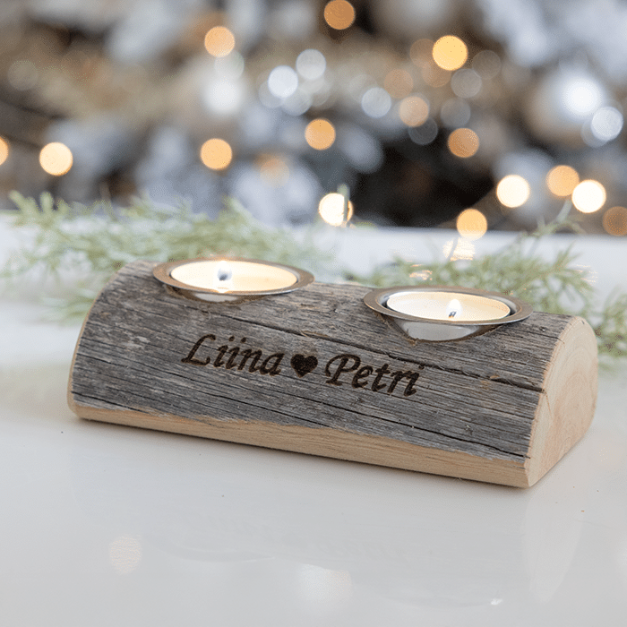 Tuikut kelotelineessä kaiverruksella