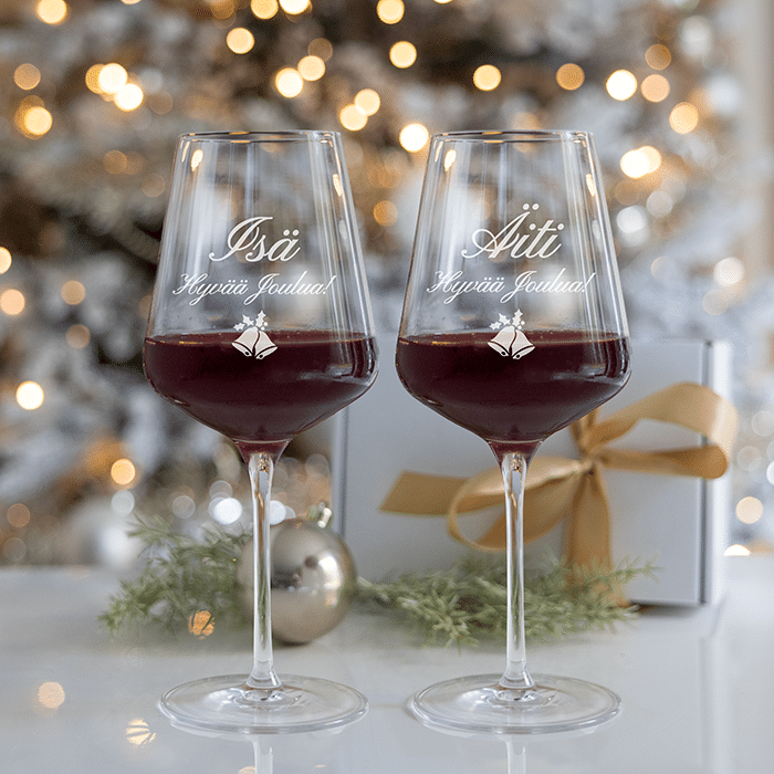 Viinilasit kaiverruksella -setti, joulu