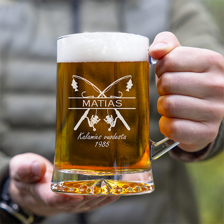 Oluttuoppi kaiverruksella, kalastus