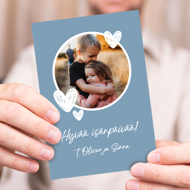 Isänpäiväkortti valokuvalla