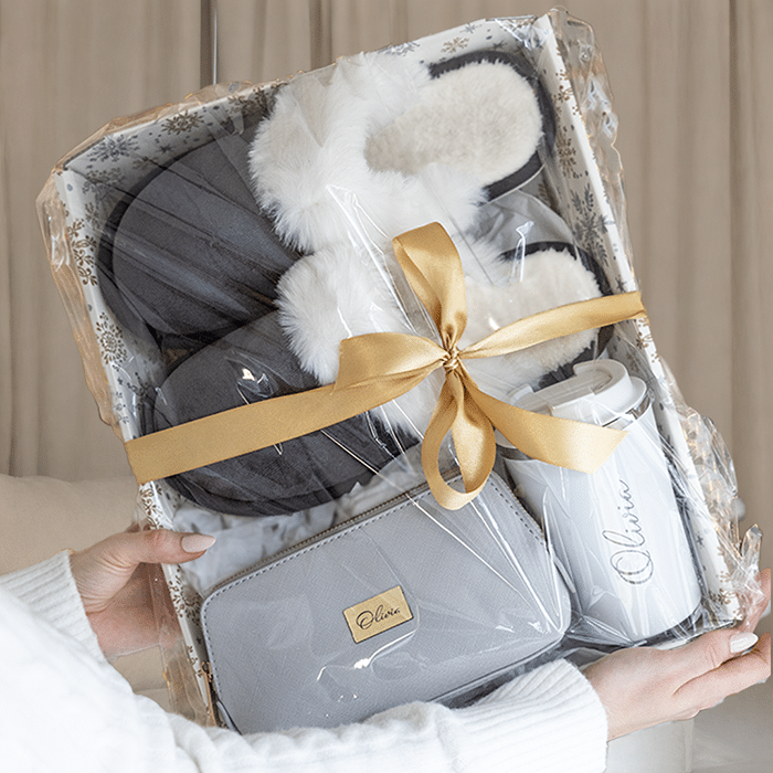 Nimikoitu Deluxe lahjasetti naiselle, Harmaa