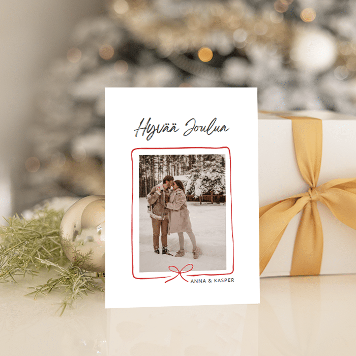 Joulukortit 10 kpl, rusetti