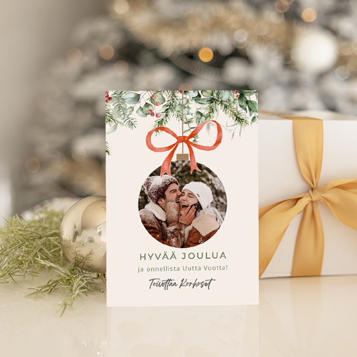 Joulukortit 10 kpl, joulupallo