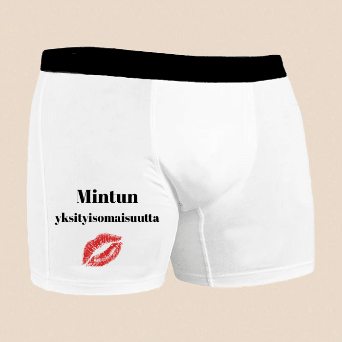 Bokserit omalla tekstillä