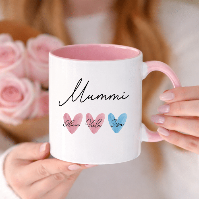 Muki painatuksella, sydämet - Image 3