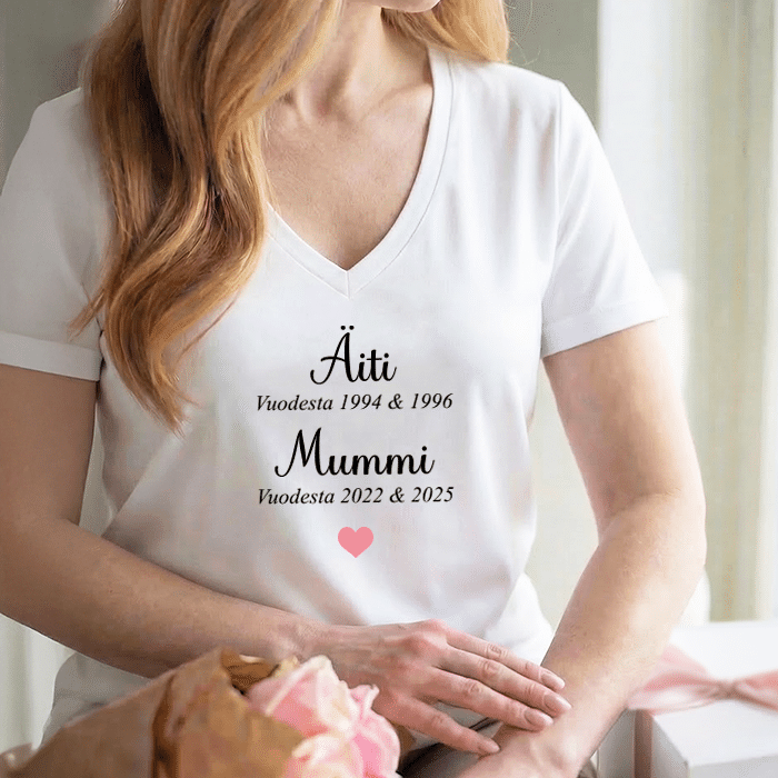 T-paita painatuksella, äiti & mummi