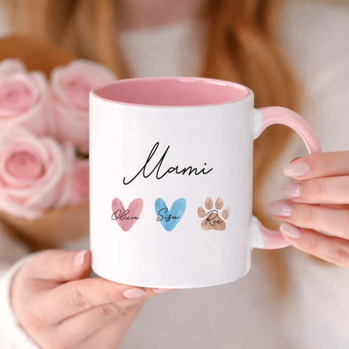 Muki painatuksella, sydämet - Image 4