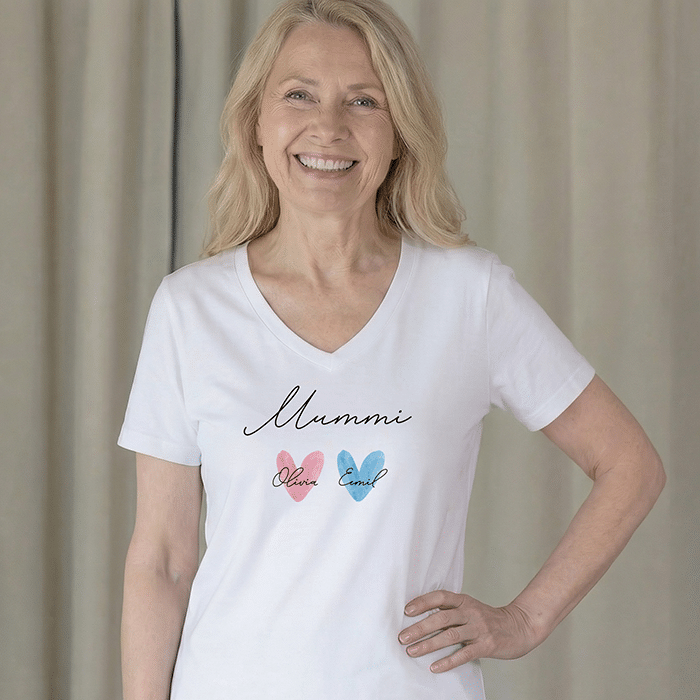 T-paita painatuksella, sydämet - Image 3